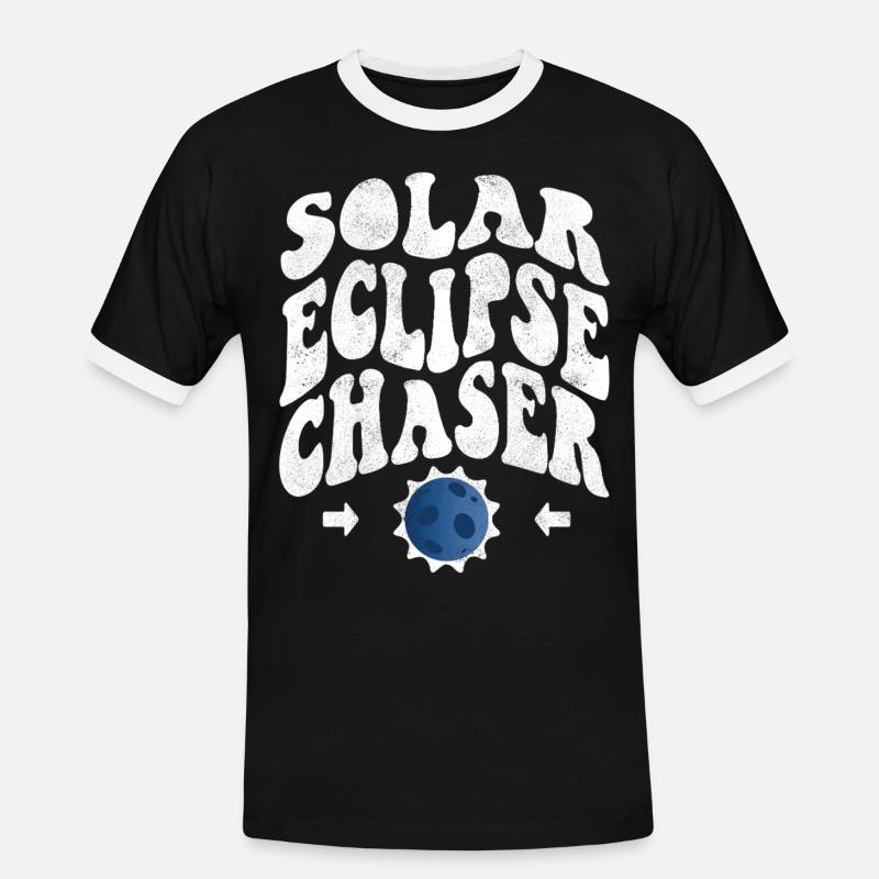 Solar eclipse chaser white - Men's Ringer Shirt - black/white