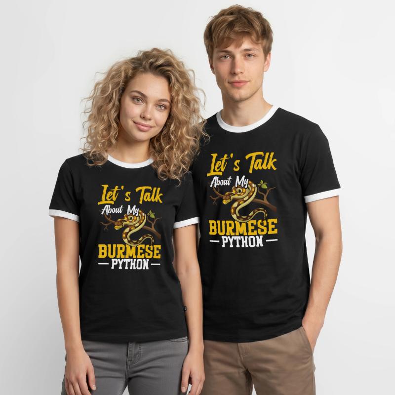  Burmese Python Owner Snake Terrarium Hide Python Men's Ringer Shirt