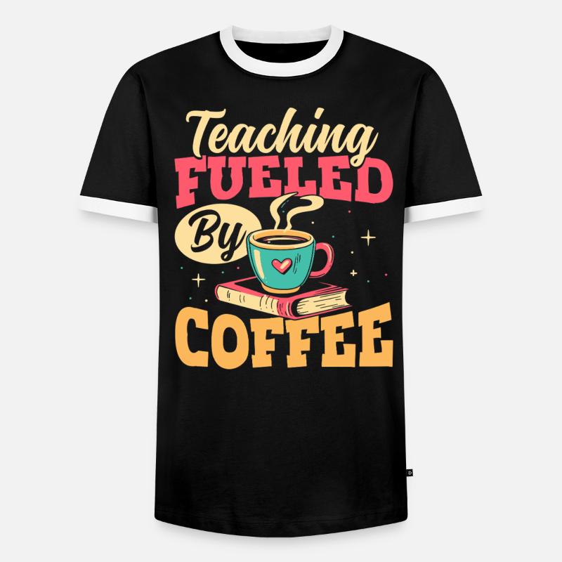 Der Unterricht Wird Von Kaffeepädagogen - Männer Kontrast-T-Shirt - Schwarz/Weiß