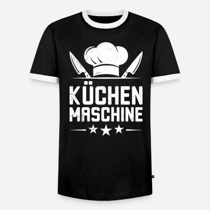 Chef's Clothes KITCHEN MACHINE Fun - Men's Ringer Shirt - black/white