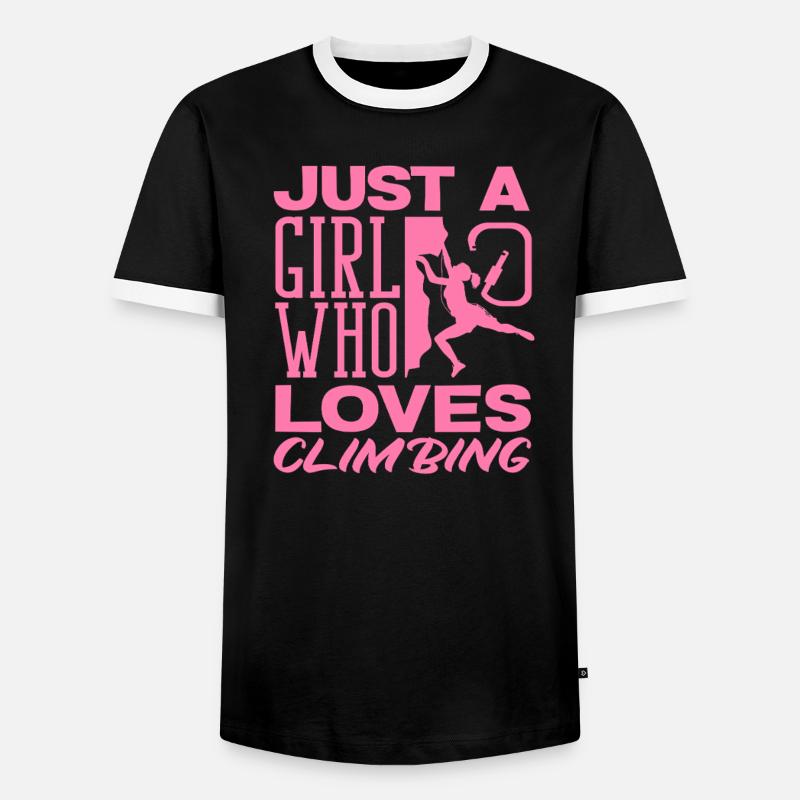 Ein Mädchen das Klettern liebt Pink - Männer Kontrast-T-Shirt - Schwarz/Weiß