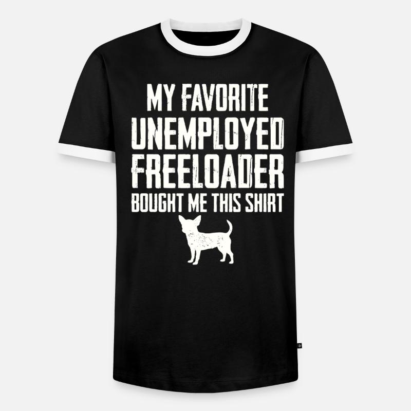 Funny Chihuahua Freeloader - Men's Ringer Shirt - black/white