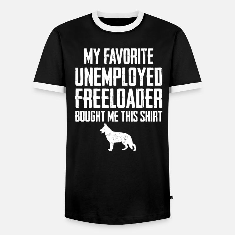 Funny German Shepherd Freeloader - Men's Ringer Shirt - black/white