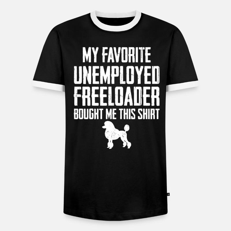 Funny Poodle Freeloader - Men's Ringer Shirt - black/white