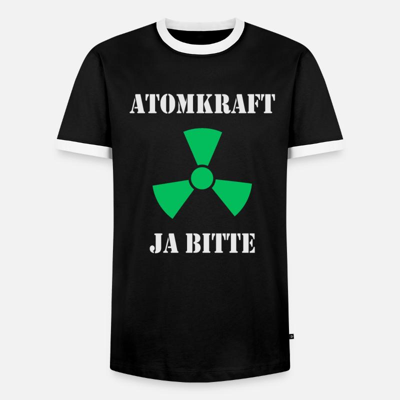Atomkraft, Ja bitte - Männer Kontrast-T-Shirt - Schwarz/Weiß