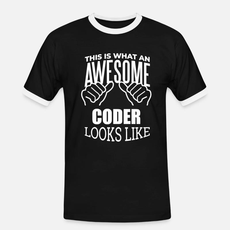 Coder - Men's Ringer Shirt - black/white