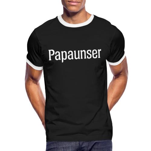 papaunser white - Männer Kontrast-T-Shirt