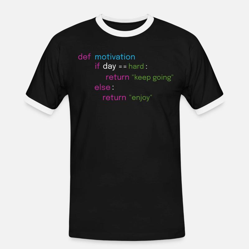 Motivational Coding Design - Men's Ringer Shirt - black/white