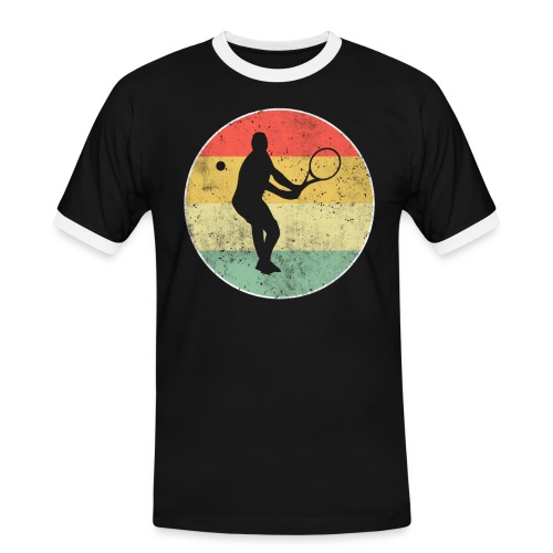 Tennis Tennisspieler Retro - Männer Kontrast-T-Shirt