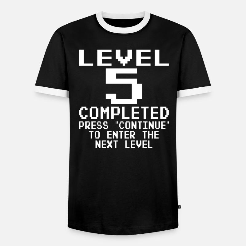 Niveau 5 Anniversaire complet - T-shirt contrasté Homme - noir/blanc