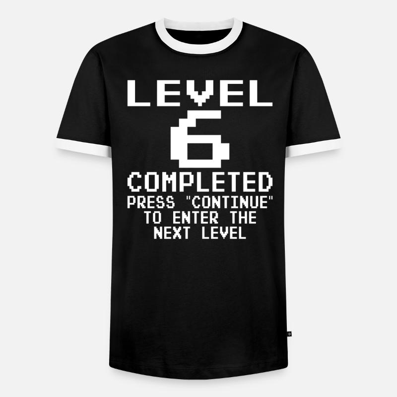 Level 6 Complete - Men's Ringer Shirt - black/white