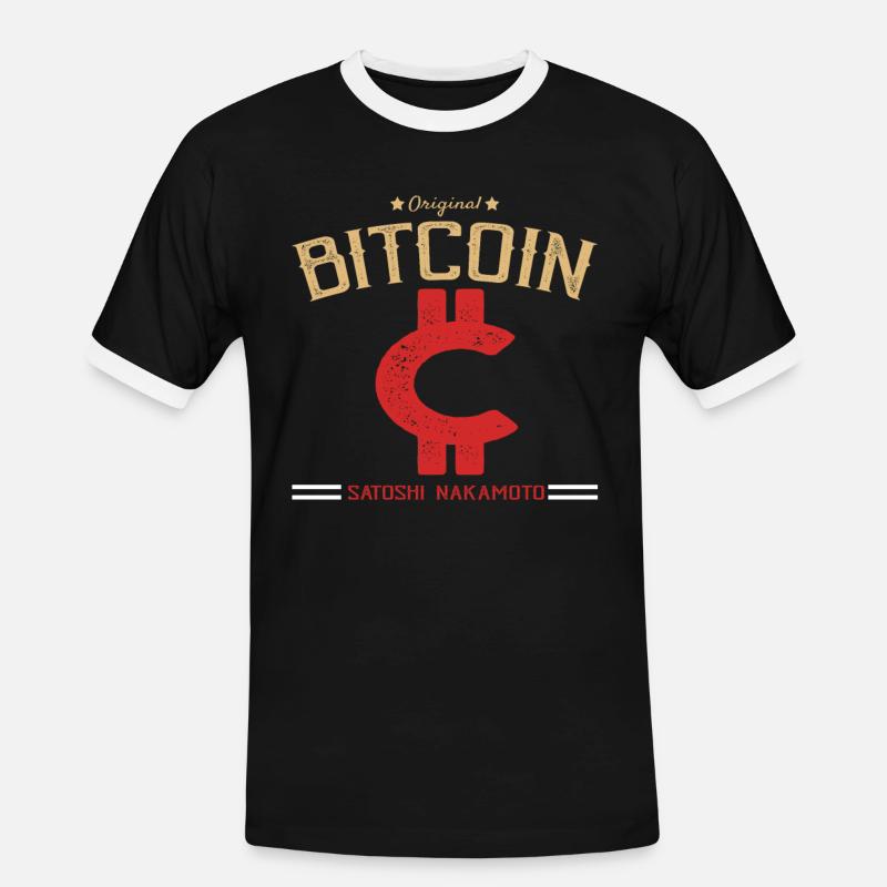 Bitcoin Cryptocurrency - Men's Ringer Shirt - black/white