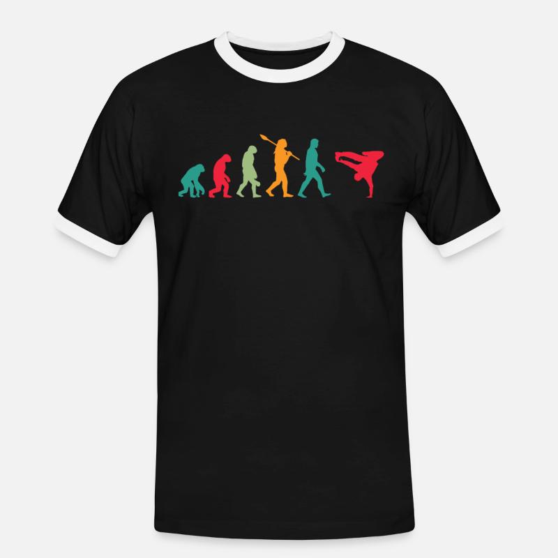 Evolution Breakdance - Männer Kontrast-T-Shirt - Schwarz/Weiß