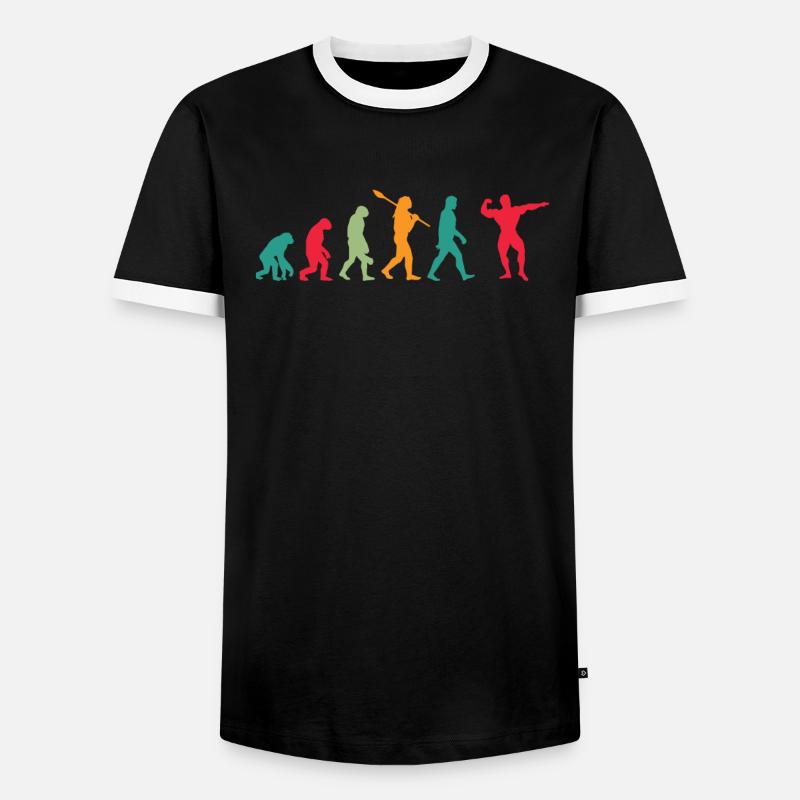 Fitness Evolution - Männer Kontrast-T-Shirt - Schwarz/Weiß