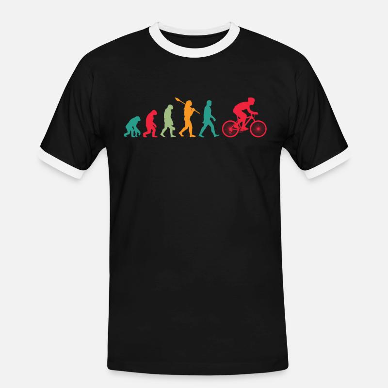 Rennrad Evolution - Männer Kontrast-T-Shirt - Schwarz/Weiß