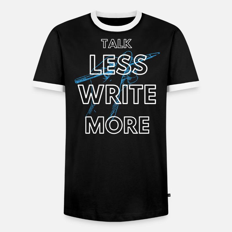 Talk less write more - Men's Ringer Shirt - black/white