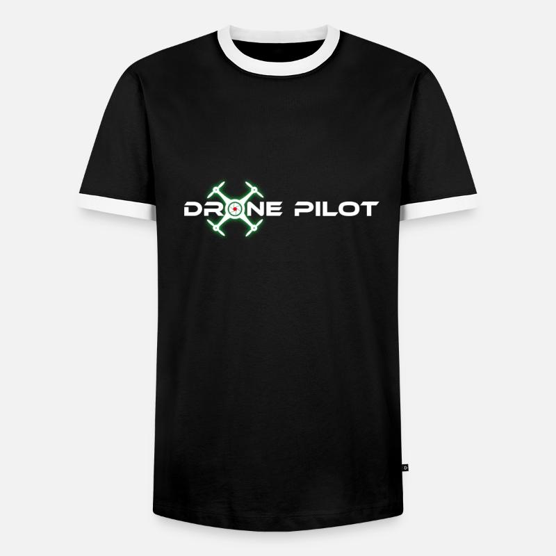 Drone pilot glow effect - Men's Ringer Shirt - black/white