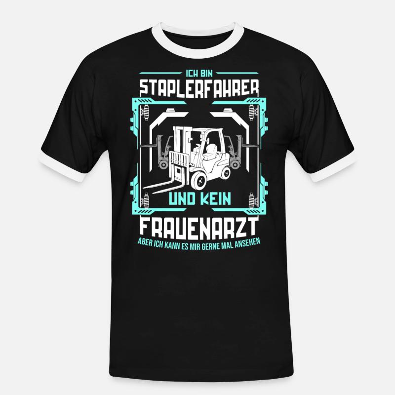 Gabelstapler Staplerfahrer Lagerist Geschenkidee - Männer Kontrast-T-Shirt - Schwarz/Weiß