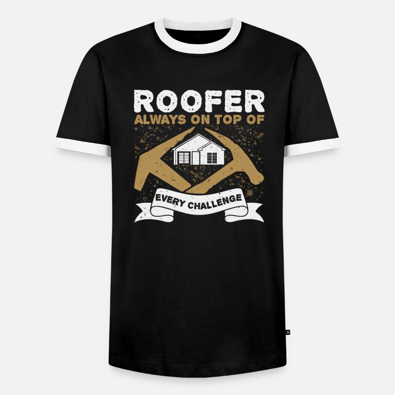 Lustiger Dachdecker Zimmermann Handwerker - Männer Kontrast-T-Shirt - Schwarz/Weiß