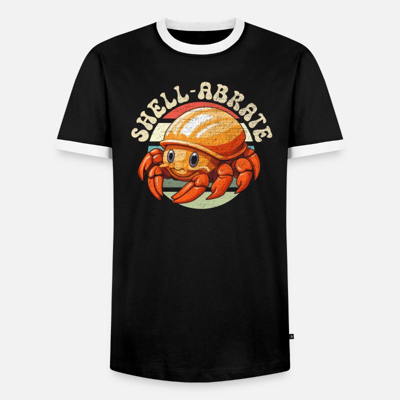 Süsser Einsiedlerkrebs Krabbe Krustentiere - Männer Kontrast-T-Shirt - Schwarz/Weiß
