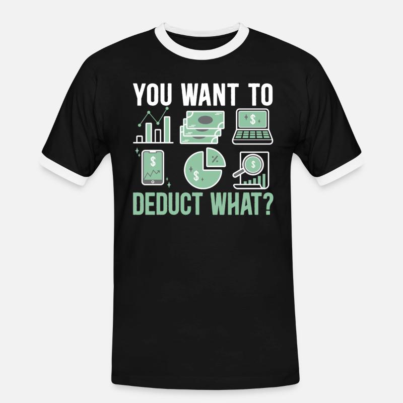Comptable Contrôleur Comptable Responsable Financier - T-shirt contrasté Homme - noir/blanc