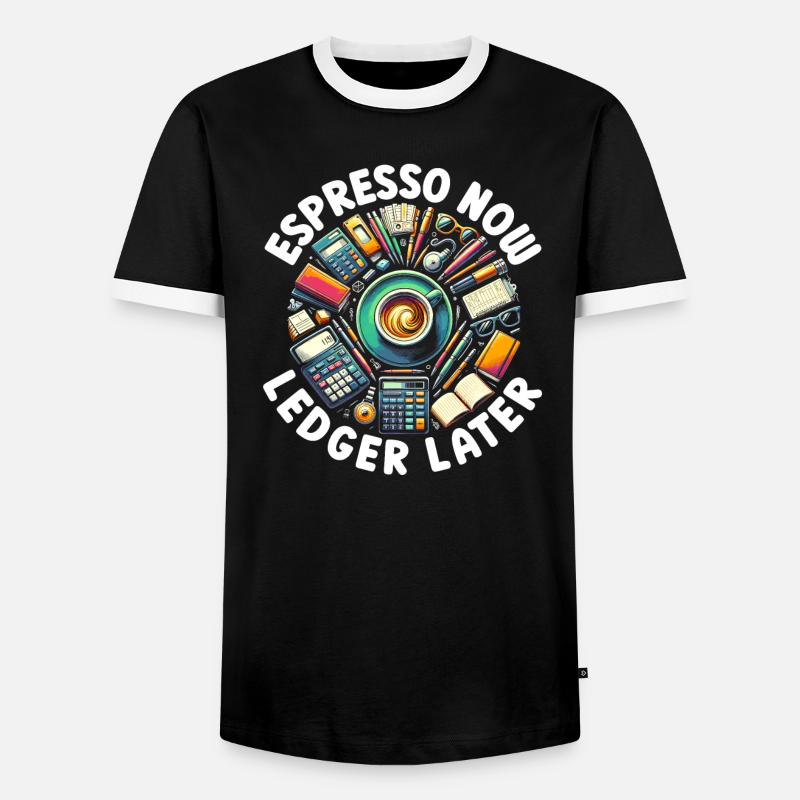 Buchhalter Controller Rechnungswesen Kaffee - Männer Kontrast-T-Shirt - Schwarz/Weiß