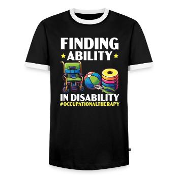 Occupational Therapist Occupational Therapy - Men's Ringer Shirt - black/white - Front - AI Model Female 172 light (172cm) & AI Model Male 178 light (178cm)