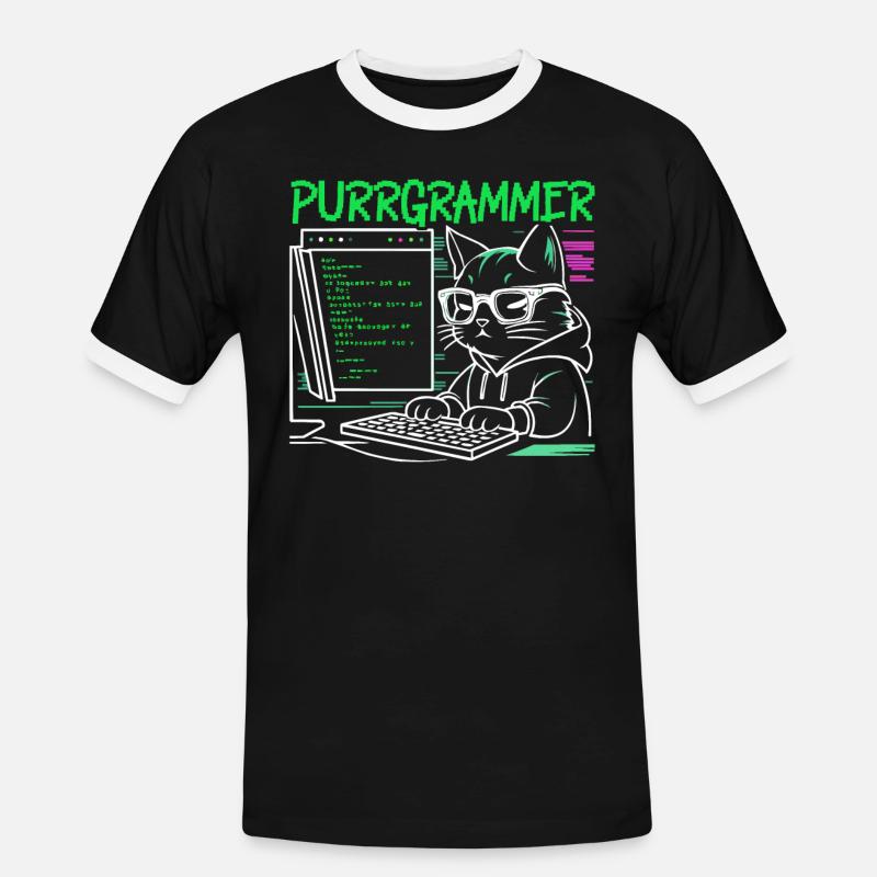 Lustiger Programmierer Programmierer - Männer Kontrast-T-Shirt - Schwarz/Weiß