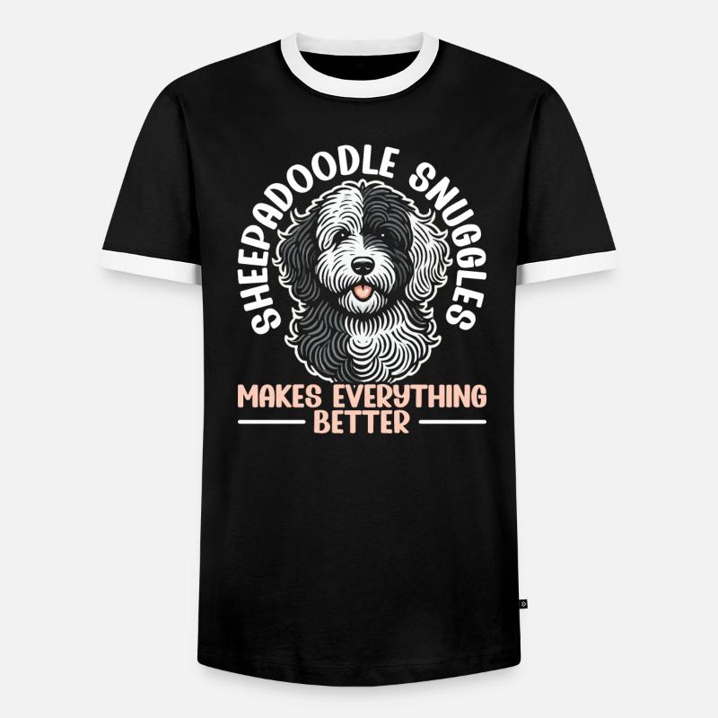 Niedlicher Sheepadoodle-hund - Männer Kontrast-T-Shirt - Schwarz/Weiß