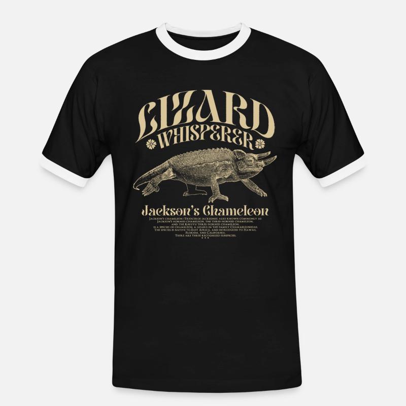 Jackson's Chamäleon Echsenflüsterer - Männer Kontrast-T-Shirt - Schwarz/Weiß