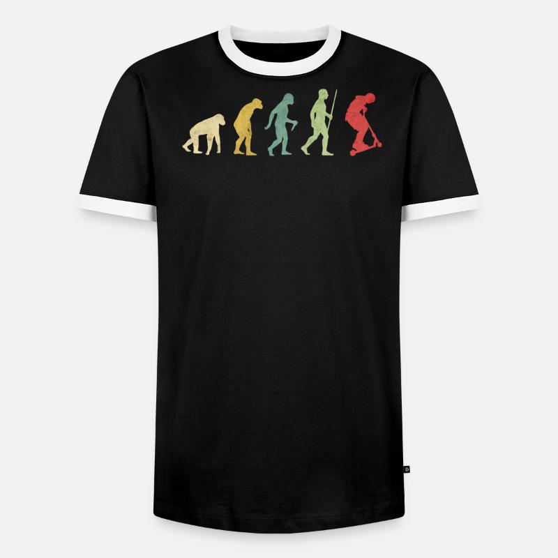 Roller Jump Trick Evolution - Männer Kontrast-T-Shirt - Schwarz/Weiß