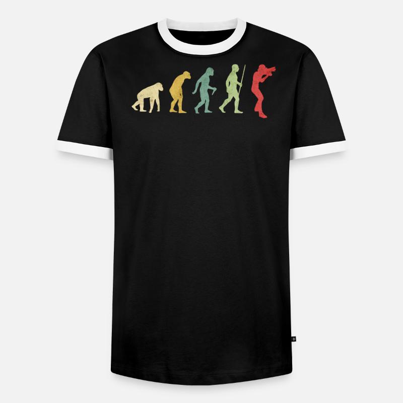 Fotograf Hobby Evolution - Männer Kontrast-T-Shirt - Schwarz/Weiß