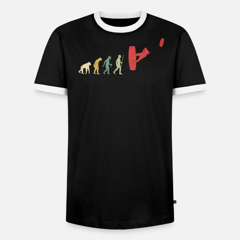Kite Surfing Surfer Evolution - Men's Ringer Shirt - black/white