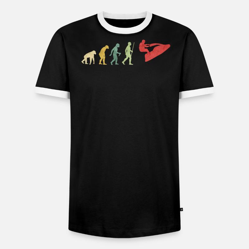 Jet Ski Evolution - Männer Kontrast-T-Shirt - Schwarz/Weiß