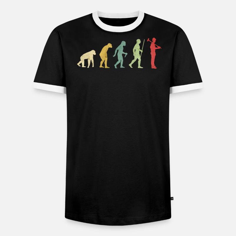 Construction Worker Evolution - Men's Ringer Shirt - black/white