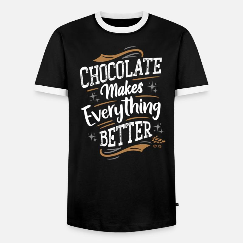 Chocolate makes everything better - Schokolade - Männer Kontrast-T-Shirt - Schwarz/Weiß
