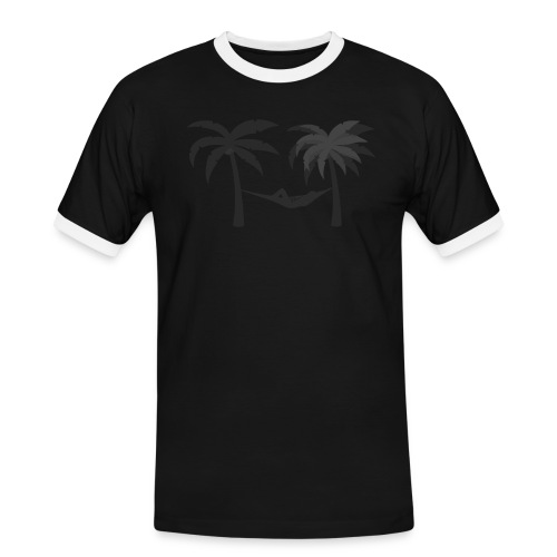 Hängematte mitzwischen Palmen - Männer Kontrast-T-Shirt