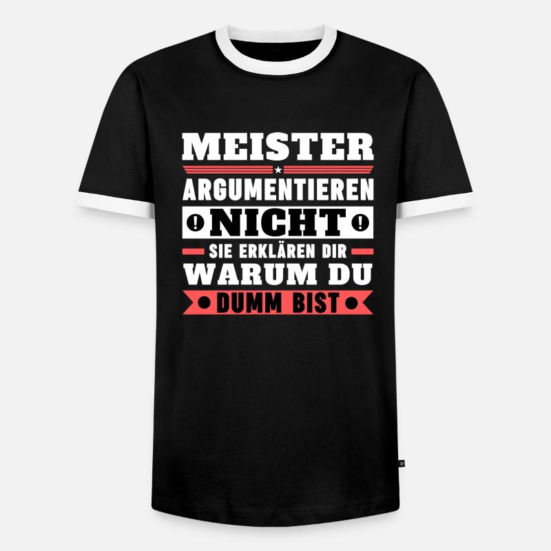Masters don't argue - Men's Ringer Shirt - black/white