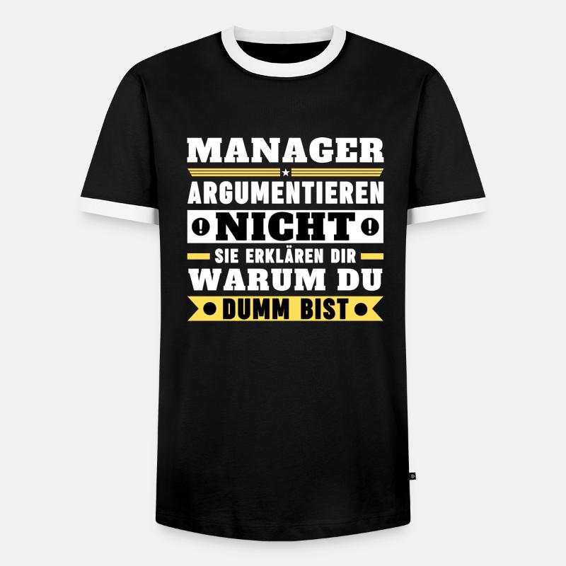 Managers don't argue - Men's Ringer Shirt - black/white