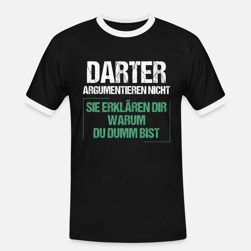 Darters don't argue - Men's Ringer Shirt - black/white