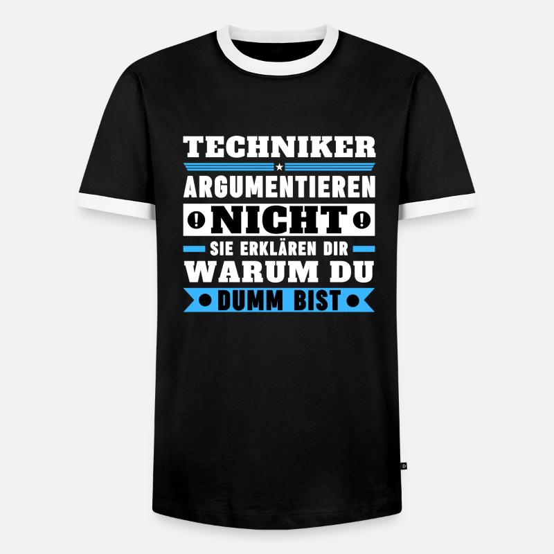 Technicians don't argue - Men's Ringer Shirt - black/white