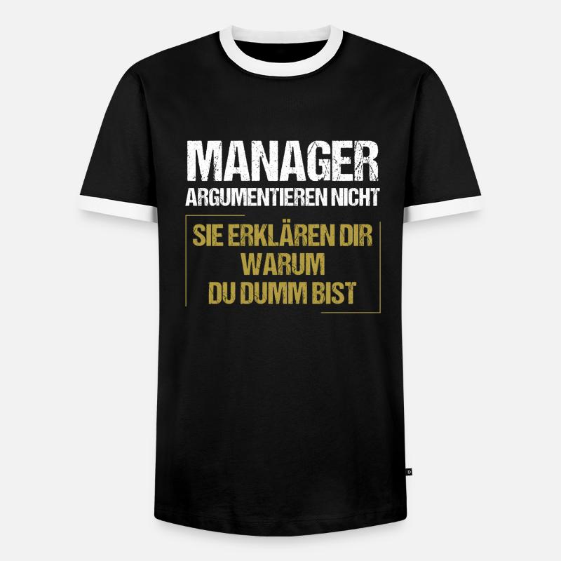 Managers don't argue - Men's Ringer Shirt - black/white
