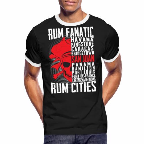 T-shirt Rum Fanatic - San Juan, Puerto Rico - Koszulka męska z kontrastowymi wstawkami
