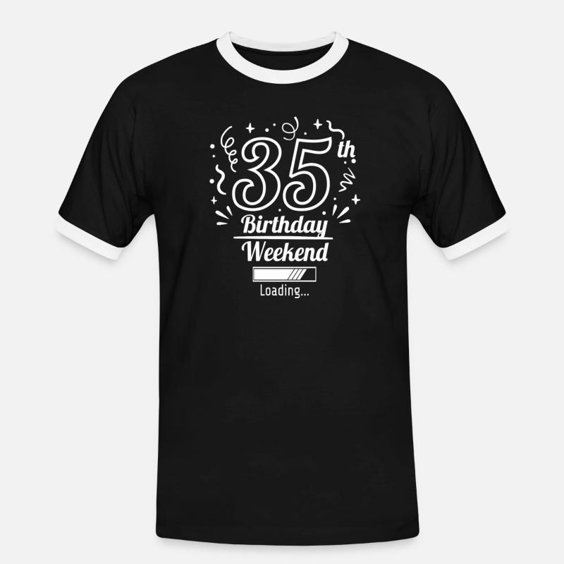35th Birthday Loading - Men's Ringer Shirt - black/white