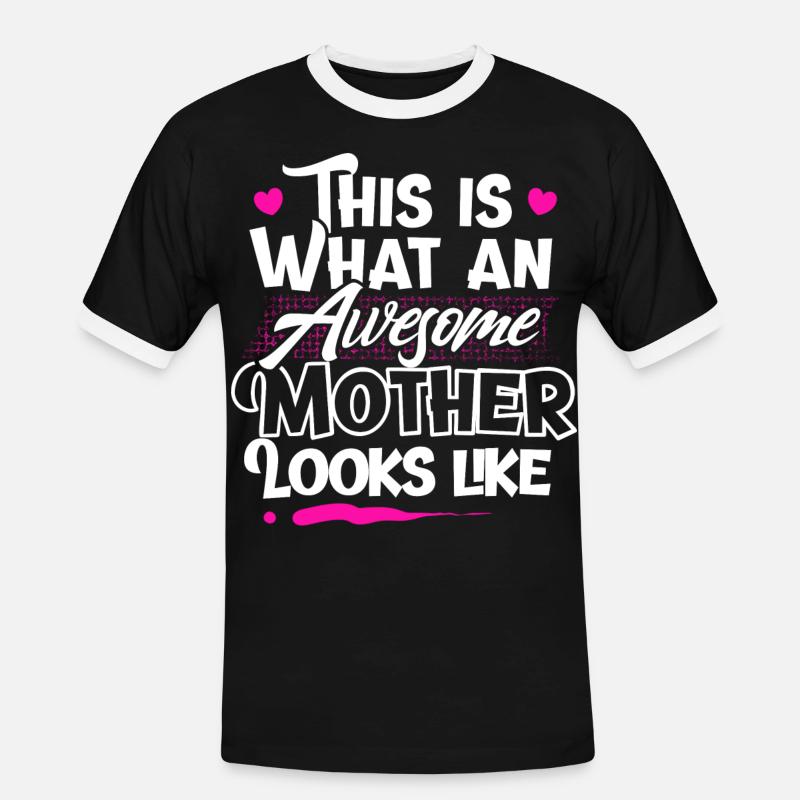 Mama Mutter - Männer Kontrast-T-Shirt - Schwarz/Weiß