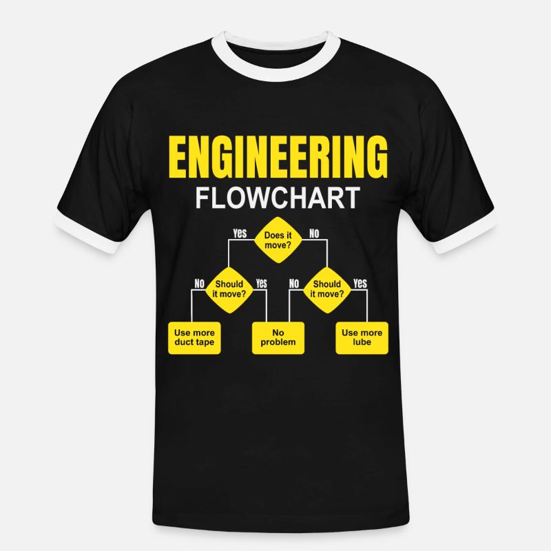 Engineering Flowchart Engineer - Men's Ringer Shirt - black/white