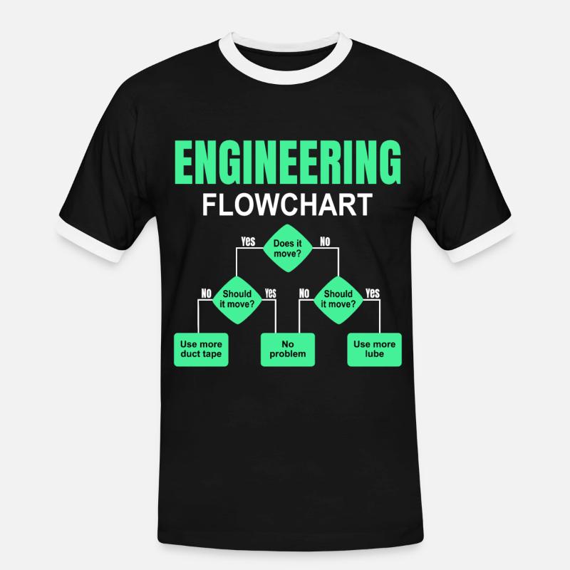 Engineering Flowchart Engineer - Men's Ringer Shirt - black/white