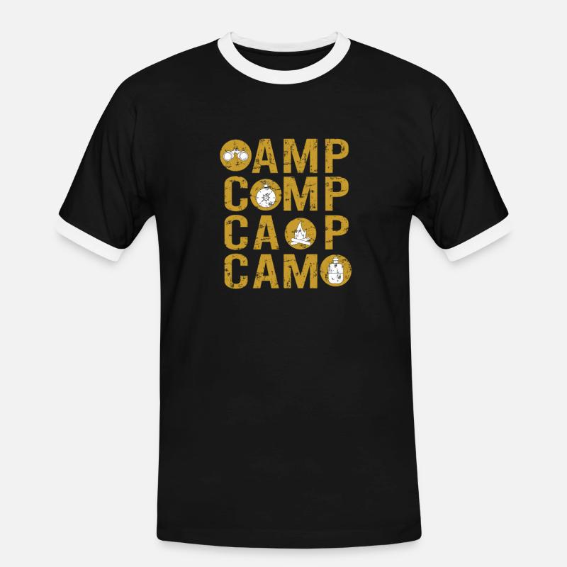 Camper Camping Camping Tools - Männer Kontrast-T-Shirt - Schwarz/Weiß