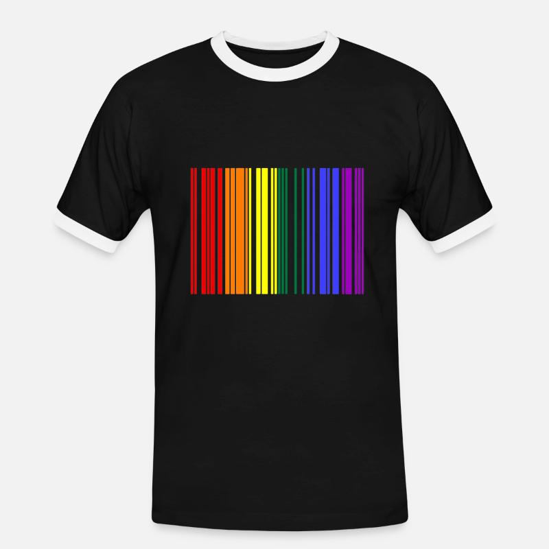 Rainbow Barcode - Männer Kontrast-T-Shirt - Schwarz/Weiß