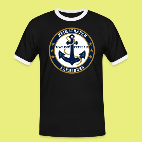 Marine Veteran Heimathafen Flensburg - Männer Kontrast-T-Shirt